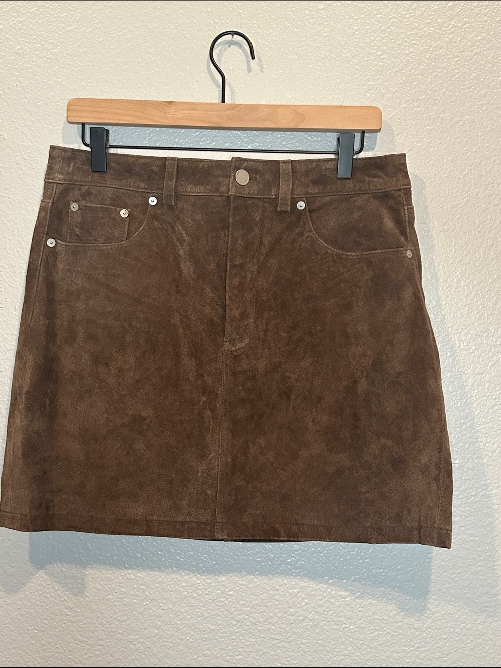 BLANKNYC NWT Chocolate Brown Genuine Suede Mini Skirt Size 29